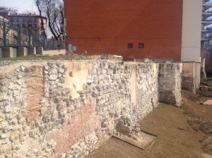 On Sunday afternoon we went on a free walking two all around the city. Here are ruins from the Moorish city walls, which enclosed part of the city back in the 9th century. 