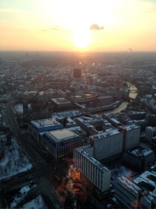 Watching the sun set from the TV Tower